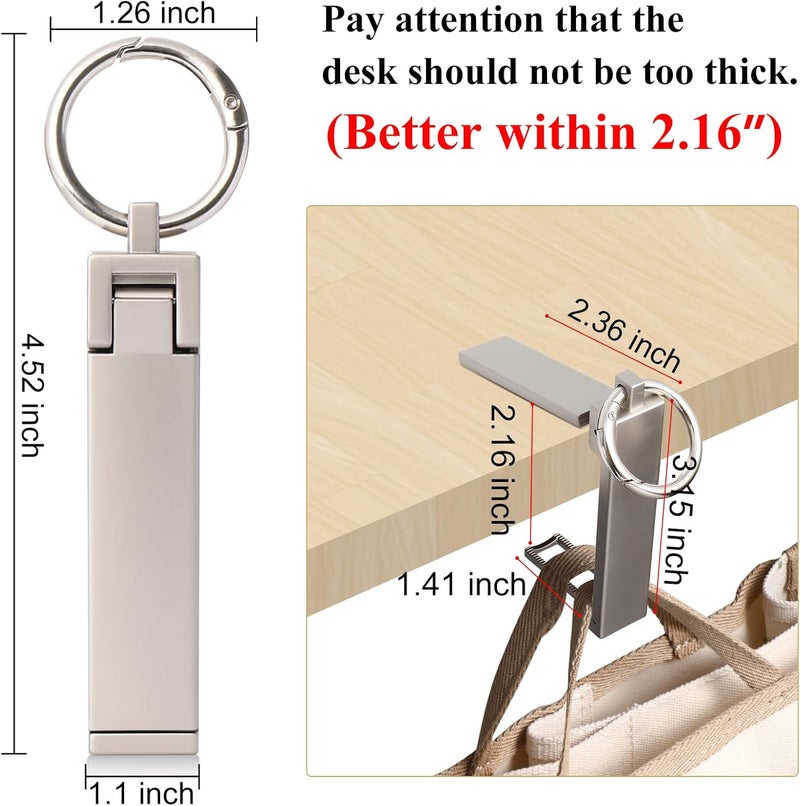 BULFULL Purse Hook for Table Desk Folding Handbag Holder Mobile Phone Stand Holder for Women Men (New Upgrade-Platinum) - Image 3